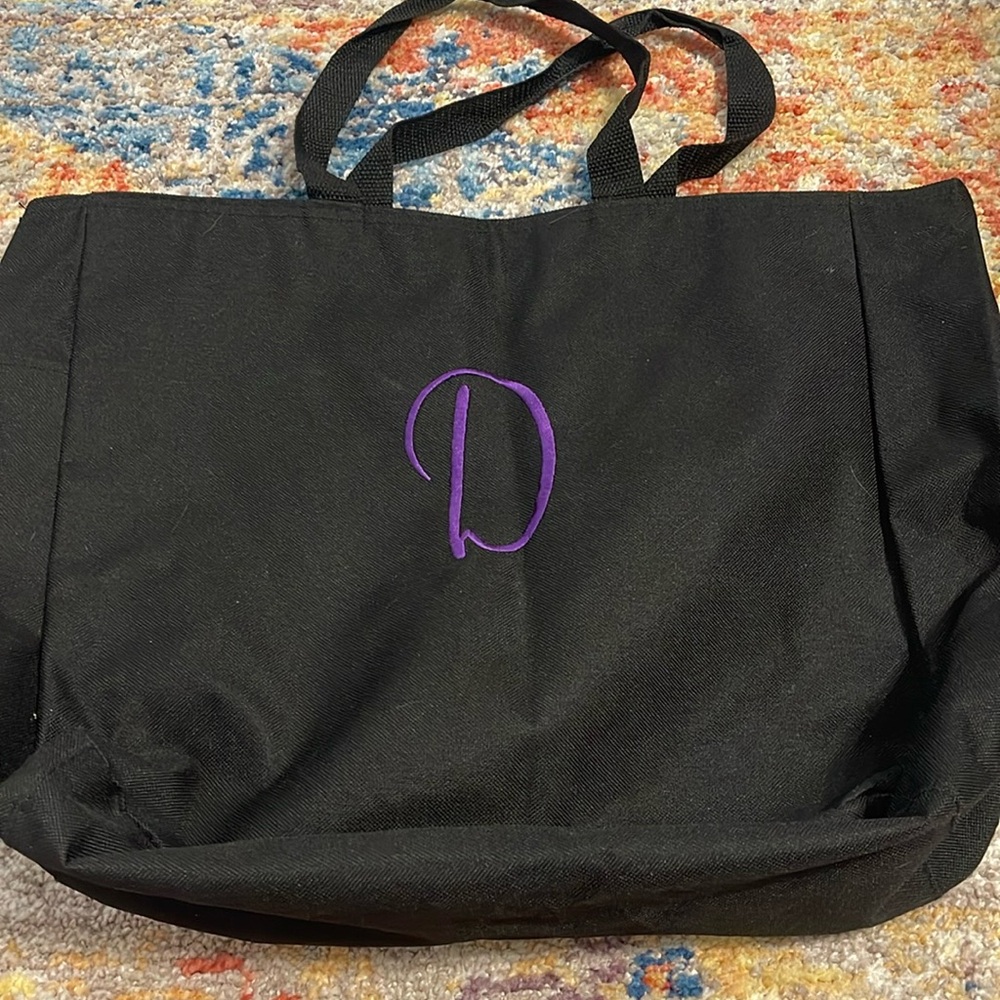 Initial “D” Canvas Tote